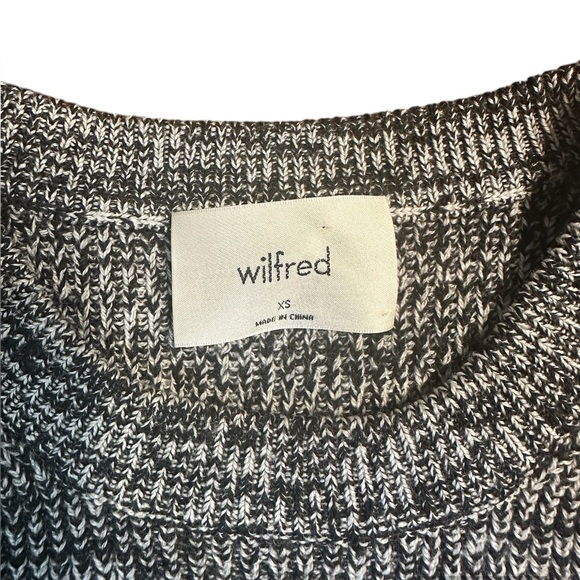Wilfred Merino Wool Knit Sweater XS Black White Marled Minimalist Essential - Picture 4 of 10